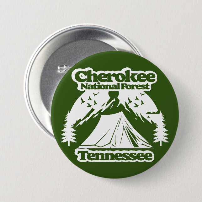 Chapa Redonda De 7 Cm Bosque nacional de Cherokee Tennessee (Anverso y reverso)