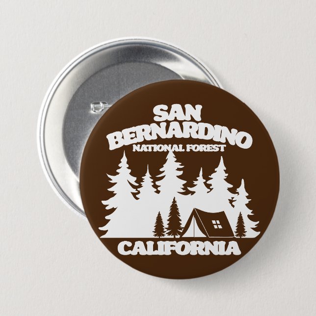 Chapa Redonda De 7 Cm Bosque nacional de San Bernardino (Anverso y reverso)