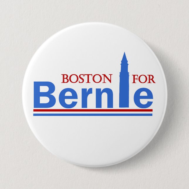 Chapa Redonda De 7 Cm Boston para Bernie (Anverso)