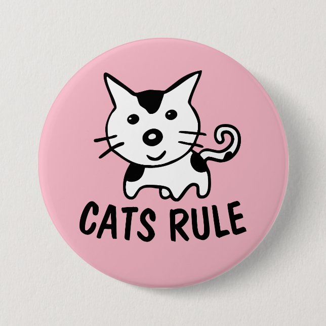 CHAPA REDONDA DE 7 CM BOTONES CAT, REGLA CATS (Anverso)