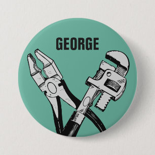 Chapa Redonda De 7 Cm Botones de encargo del monograma y del color de