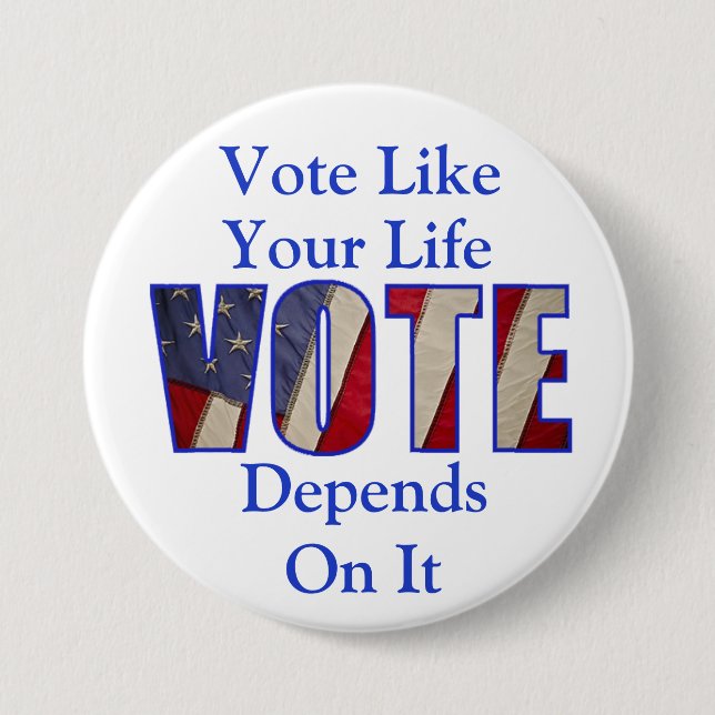 Chapa Redonda De 7 Cm Botones de voto (Anverso)