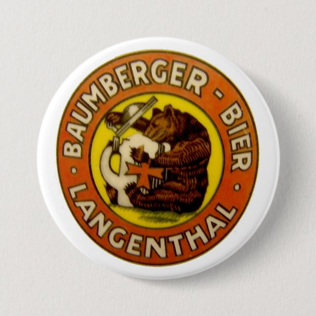 Chapa Redonda De 7 Cm Botones Langenthal Brauerei Baumberger (Anverso)