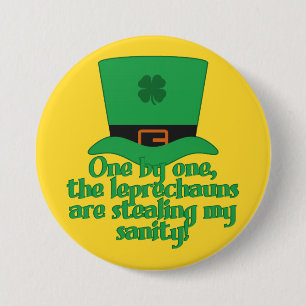 Chapa Redonda De 7 Cm Botones Leprechauns Stealing Sanity