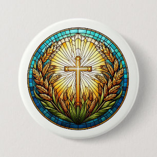 Chapa Redonda De 7 Cm Botones sagrados de IA - Iglesia divina y símbolo