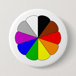 Chapa Redonda De 7 Cm Botones vibrantes de círculo arco iris -coloridos