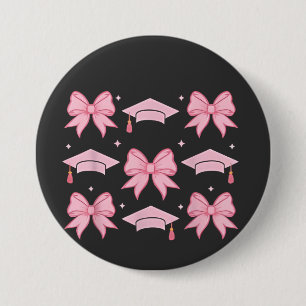 Chapa Redonda De 7 Cm Bow coquette Graduación Paleta rosa 2025