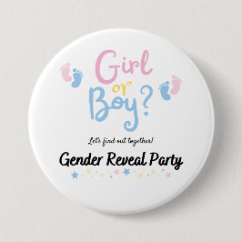 Chapa Redonda De 7 Cm  Boy or Girl? Gender Reveal 