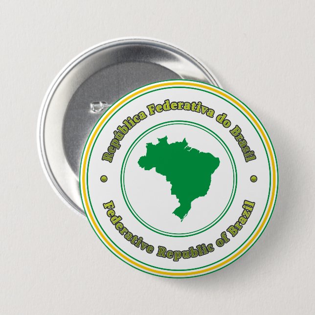 Chapa Redonda De 7 Cm Brasil (Anverso y reverso)