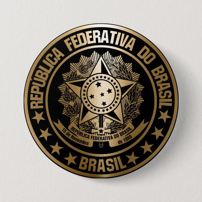 Chapa Redonda De 7 Cm Brasil (Anverso)