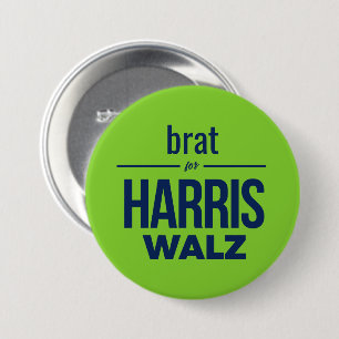 Chapa Redonda De 7 Cm brat para Harris Walz