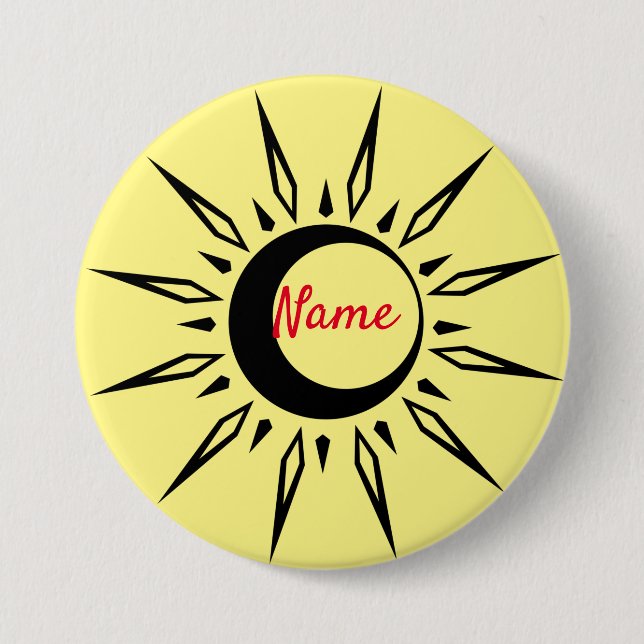 Chapa Redonda De 7 Cm Brillante Sun Crescent Moon Thunder_Cove (Anverso)