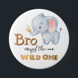 Chapa Redonda De 7 Cm Bro of the Wild One Elephant Gold Foil Button<br><div class="desc">Brother of the Wild One Elephant Gold Foil Button</div>