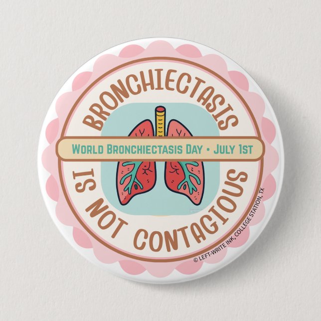 CHAPA REDONDA DE 7 CM BRONCHIECTASIS AWARENESS (Anverso)