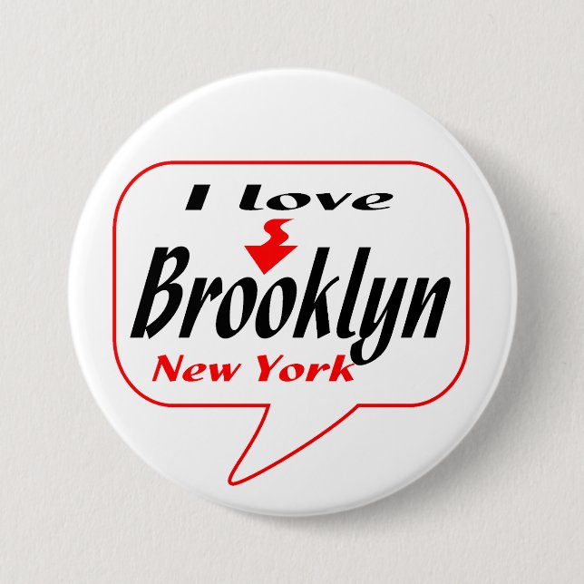 Chapa Redonda De 7 Cm Brooklyn Nueva York (Anverso)