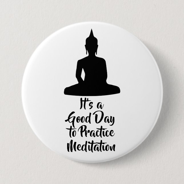 Chapa Redonda De 7 Cm Buddha Mindfulness Meditation Motivation (Anverso)