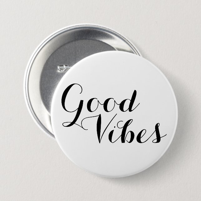 Chapa Redonda De 7 Cm Buenos Vibes Personalizable Texto y colores que se (Anverso y reverso)