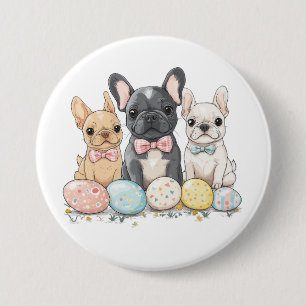 Chapa Redonda De 7 Cm Bulldoges de Pascua