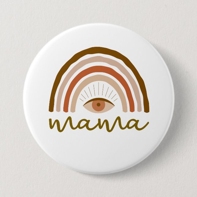 Chapa Redonda De 7 Cm Burnt Orange Boho Rainbow eye  (Anverso)