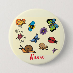 Chapa Redonda De 7 Cm Butterflies Snails Insect Thunder_Cove