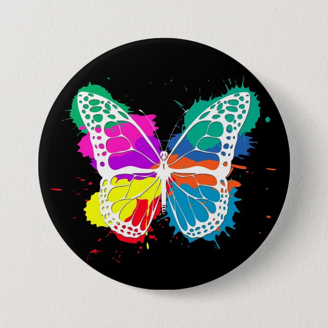 Chapa Redonda De 7 Cm Butterfly (Anverso)