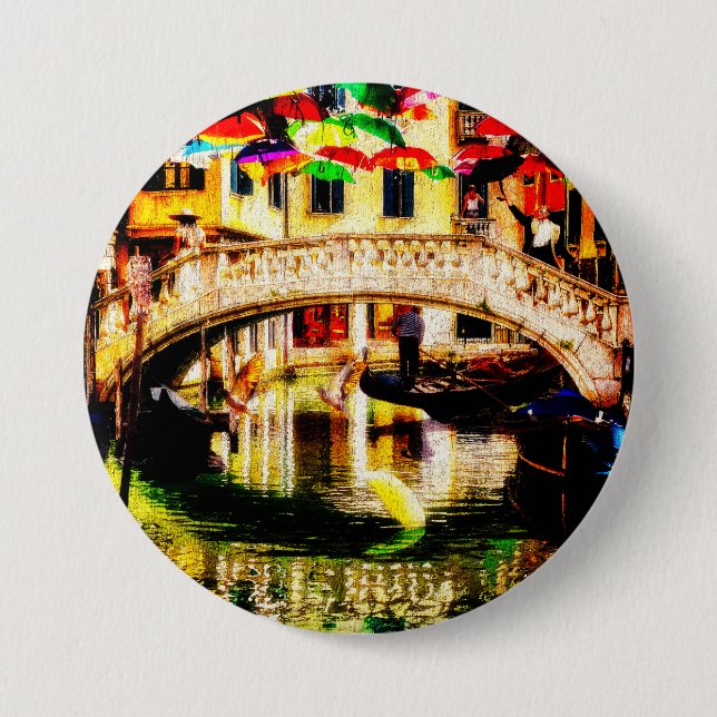 Chapa Redonda De 7 Cm button of Venice bridge (Anverso)