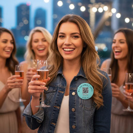 Chapa Redonda De 7 Cm Buy the Bride a Drink QR Code Button