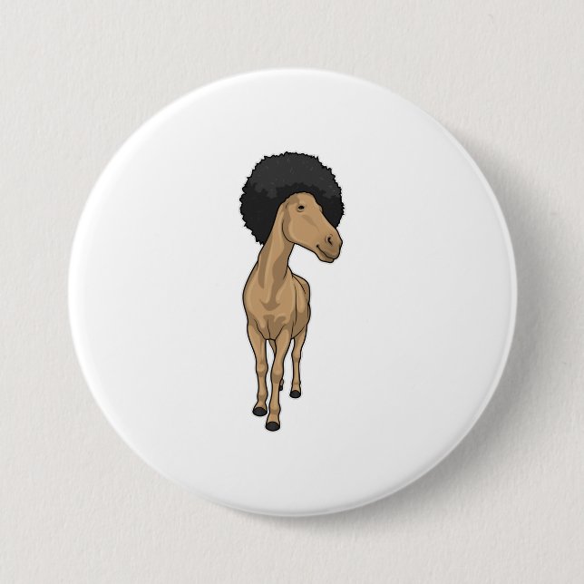 Chapa Redonda De 7 Cm Caballo Afro (Anverso)