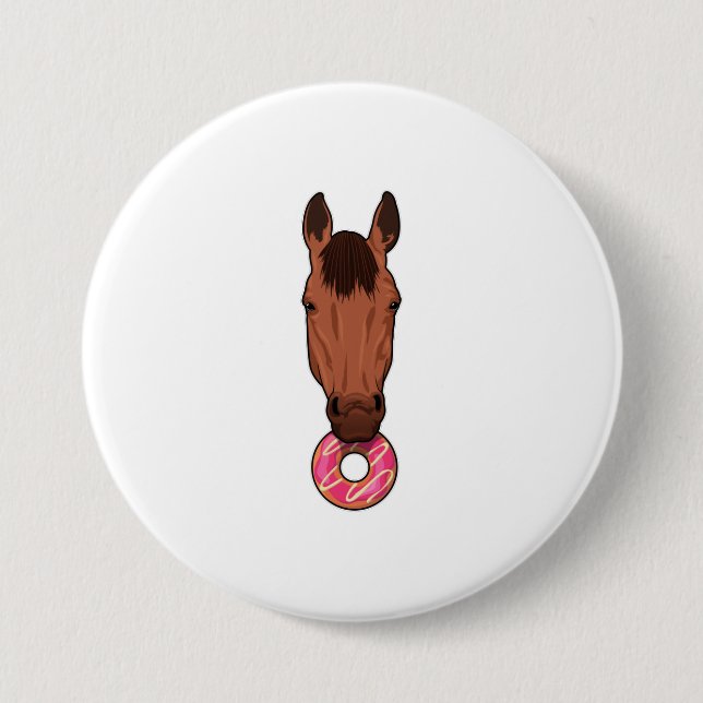 Chapa Redonda De 7 Cm Caballo con donut (Anverso)