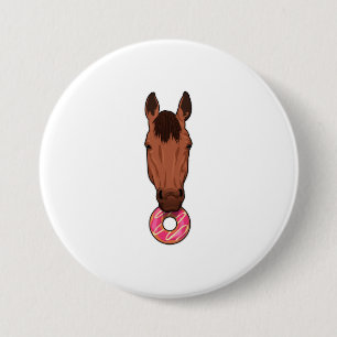 Chapa Redonda De 7 Cm Caballo con donut