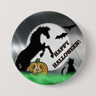 Chapa Redonda De 7 Cm Caballos de Corazón V Halloween