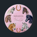 Chapa Redonda De 7 Cm Caballos ecuestres elegantes fiestas de cumpleaños<br><div class="desc">La fiesta de cumpleaños con temática de caballo favorece a los caballos equestres y a la fiesta de cumpleaños elegante, regalos - botón personalizado, hermosos retratos de caballo pintados a mano con acuarela para acercarse al fiesta con temática de caballo, usted puede personalizar para cada niño un regalo especial de...</div>