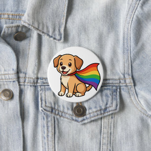 Chapa Redonda De 7 Cm Cachorro del Cabo Arcoíris – Diseño Orgullo LGBTQ+