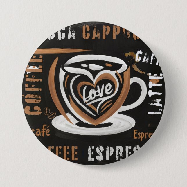 Chapa Redonda De 7 Cm Café Mocca Cappucino Esspreso Cafe'Latte (Anverso)