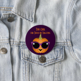 Chapa Redonda De 7 Cm Calabaza con gafas de sol de Guay Retro Halloween