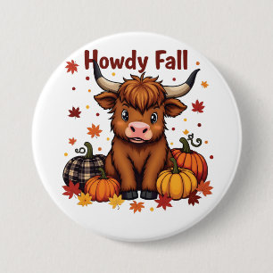 Chapa Redonda De 7 Cm Calabaza lechera de Moo Cow Otoño