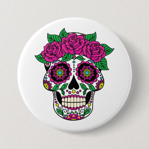 Chapa Redonda De 7 Cm Calavera mexicana 2