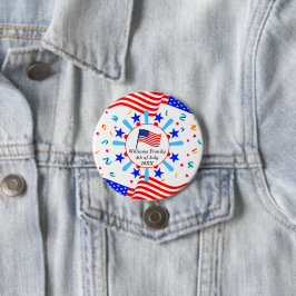 Chapa Redonda De 7 Cm Cambiar cualquier texto Bandera de Estados Unidos 