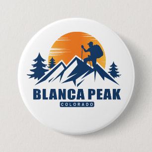 Chapa Redonda De 7 Cm Camiseta Retro Blanca Peak Hike