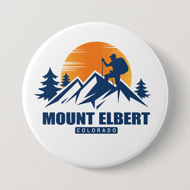 Chapa Redonda De 7 Cm Camiseta Retro Mount Elbert Hike (Anverso)