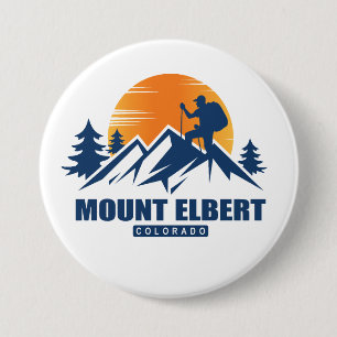 Chapa Redonda De 7 Cm Camiseta Retro Mount Elbert Hike