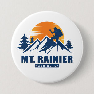 Chapa Redonda De 7 Cm Camiseta Retro Mount Rainier Hike