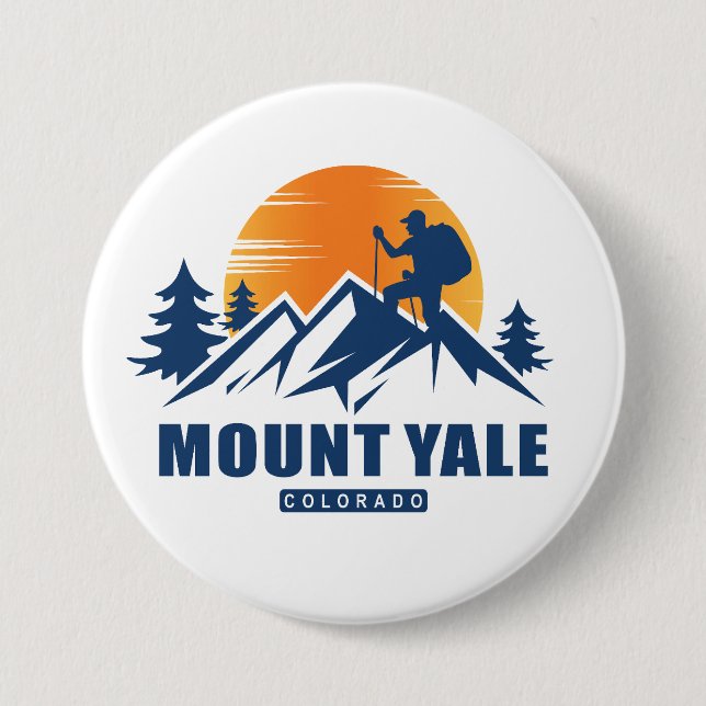 Chapa Redonda De 7 Cm Camiseta Retro Mount Yale Hike (Anverso)
