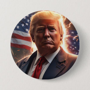 Chapa Redonda De 7 Cm Campaña de Trump