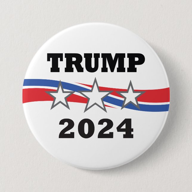 Chapa Redonda De 7 Cm Campaña de victoria de Trump 2024 Stars & Stripes (Anverso)