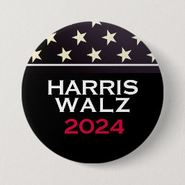 Chapa Redonda De 7 Cm CAMPAÑA HARRIS WALZ Stars and Stripes 2024