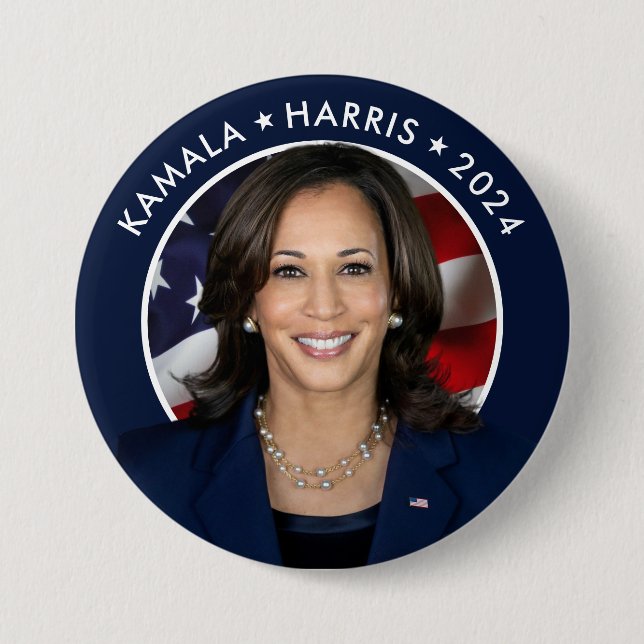 Chapa Redonda De 7 Cm Campaña Presidencial Kamala Harris 2024 (Anverso)
