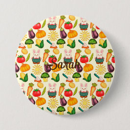 Chapa Redonda De 7 Cm Campesino de conejo de conejo