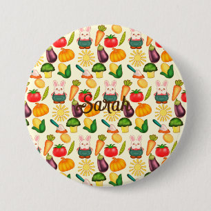 Chapa Redonda De 7 Cm Campesino de conejo de conejo