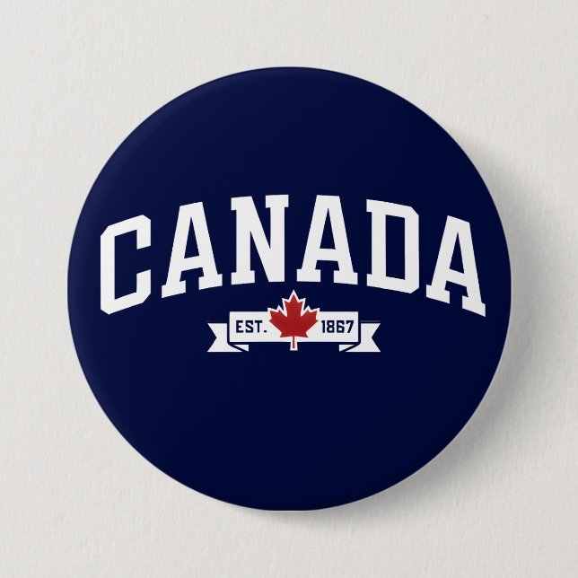 Chapa Redonda De 7 Cm Canadá (Anverso)